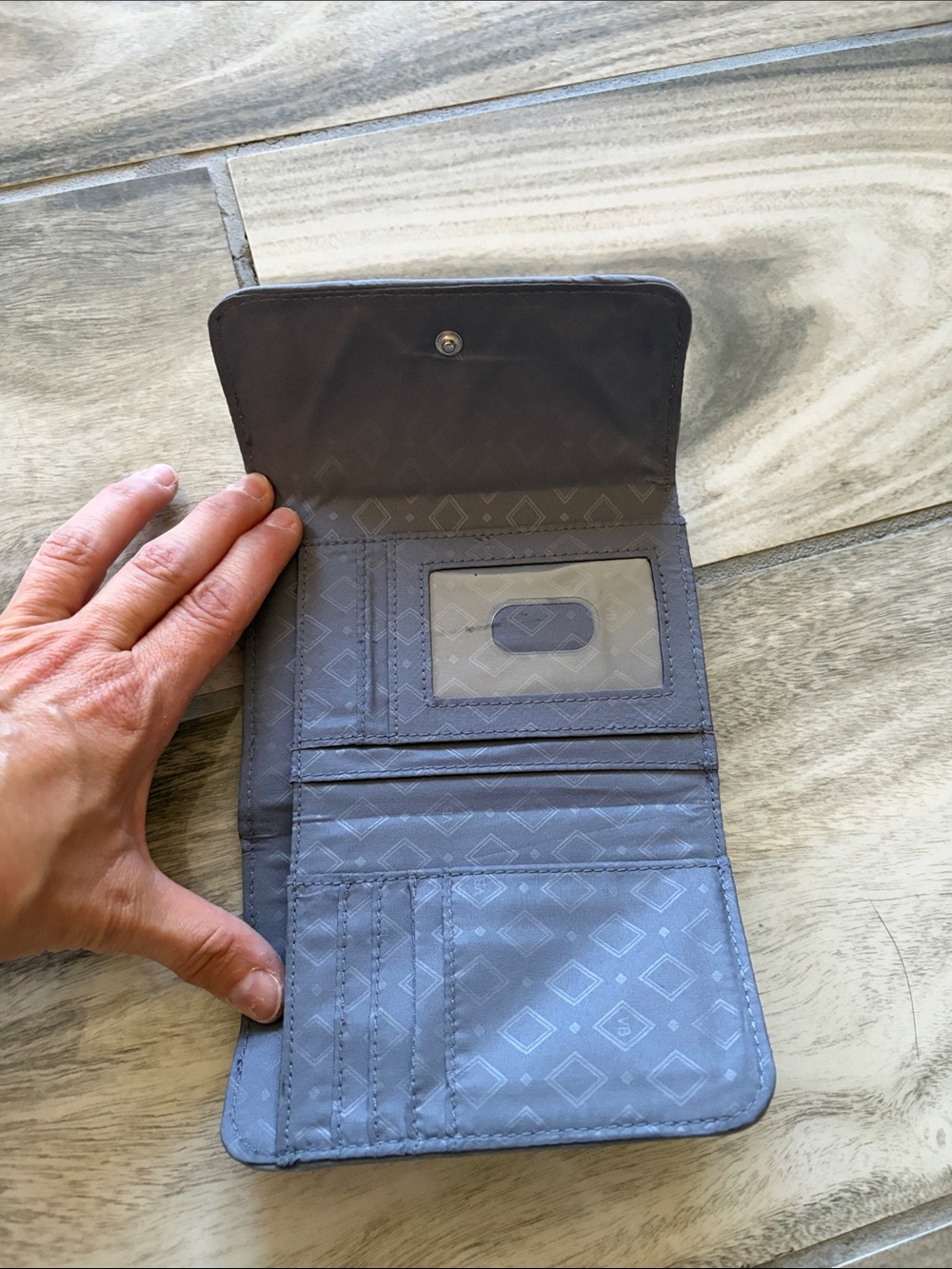 Vera Bradley Quilted Trifold Wallet - Gray Blue - Picture 3 of 3